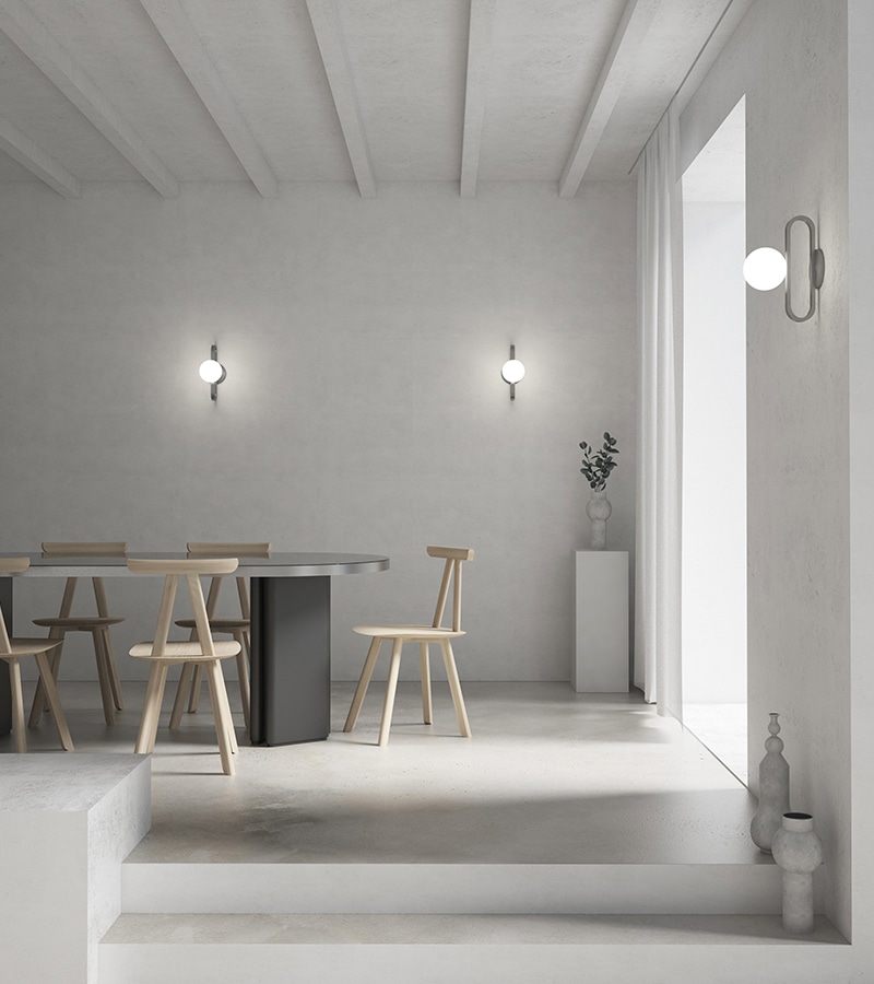 minimalistyczne wnętrze z lampami cime eno studio