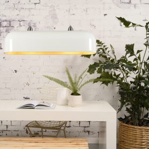 HALONGH88W lampa wisząca biała bambus nad stołem
