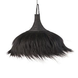 THE MAKIKI PENDANT BLACK XL - Lampa wisząca z trawy mendong Ø100cm